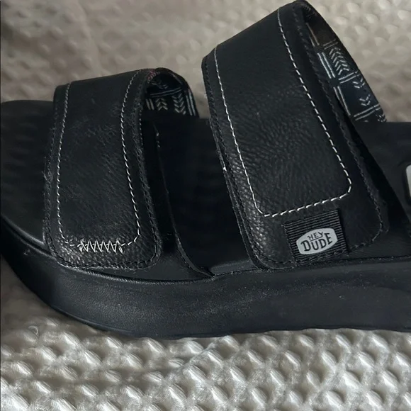 Hey Dude Black Slide Sandals size 9 wide - Picture 2 of 9